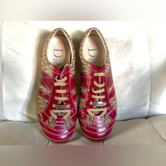 Christian Dior Rare Vintage Red Monogram Trotter canvas with Red leather trim - Picture 2 of 9